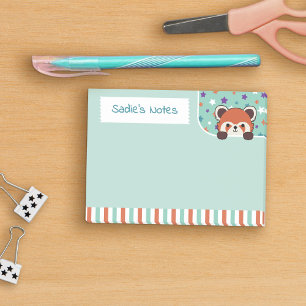 Seafoam Green Cute Red Panda Peekabo Your Notes