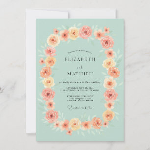 Seafoam Green Dainty Meadow Wedding Invitation