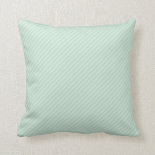 Seafoam Green Diagonal Stripes Cushion