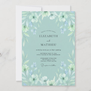 Seafoam Green Ethereal Spring Wedding Invitation
