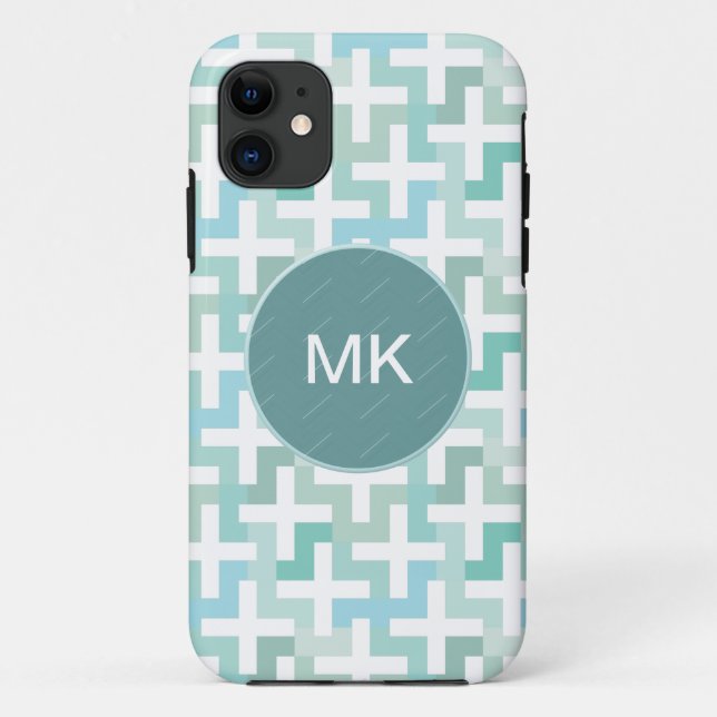 Seafoam Green Geometric Case-Mate iPhone Case (Back)
