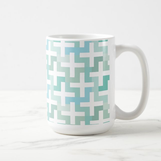 Seafoam Green Geometric Coffee Mug (Right)