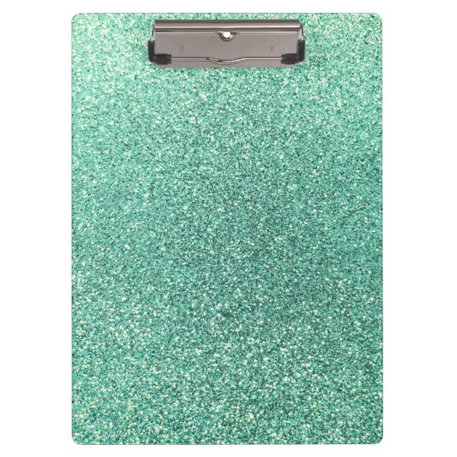 Seafoam green glitter clipboard (Front)