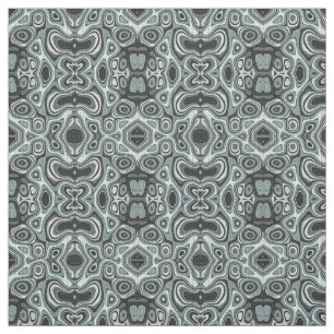 Seafoam Green Grey Bali Batik Style Pattern Fabric