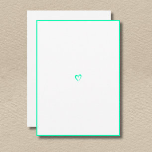 Seafoam Green Minimal Border Little Heart No Text Card