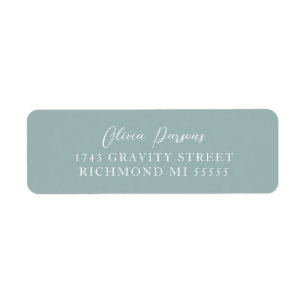 Seafoam Green Modern Minimally Scripted Address