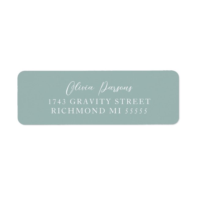 Seafoam Green Modern Minimally Scripted Address (Front)