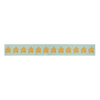 Seafoam Green Princess Golden Flowers Birthday Grosgrain Ribbon