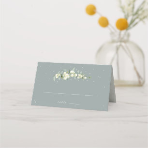 Seafoam Green Snowberry+Eucalyptus Wedding Place Card