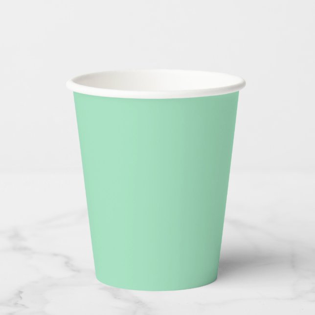 Seafoam Green Solid Colour Paper Cups (Front)