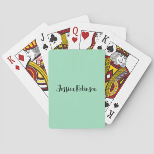 Seafoam Green Solid Colour Playing Cards