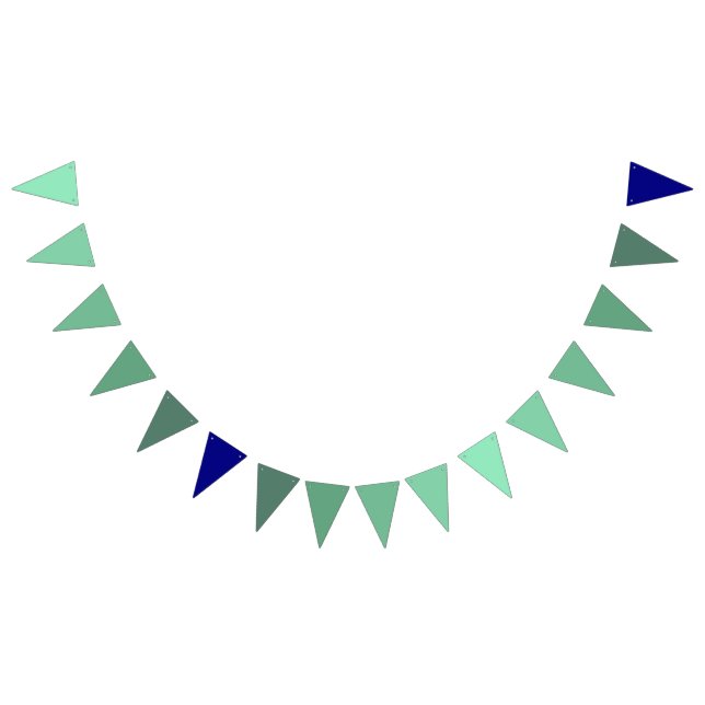 Seafoam Green to Navy Blue Gradient  Bunting (All)