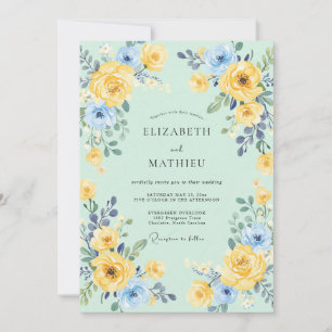 Seafoam Green Vivid Spring Wedding Invitation