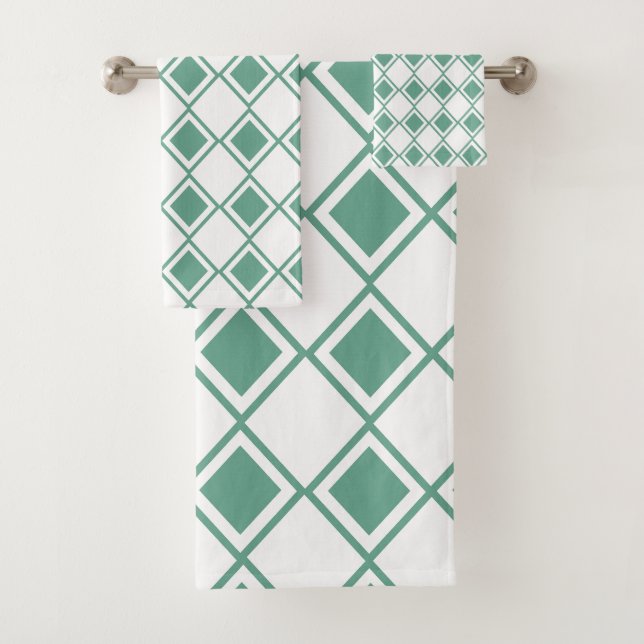 Seafoam Harlequin  Bath Towel Set (Insitu)