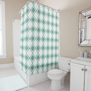 Seafoam Harlequin Shower Curtain
