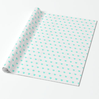 Seafoam Hearts Wrapping Paper