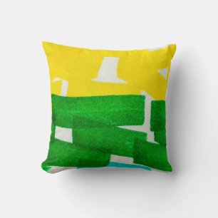 Seafoam Lilac Boho Hand Drawn Stroke. Fuchsia Hot Cushion