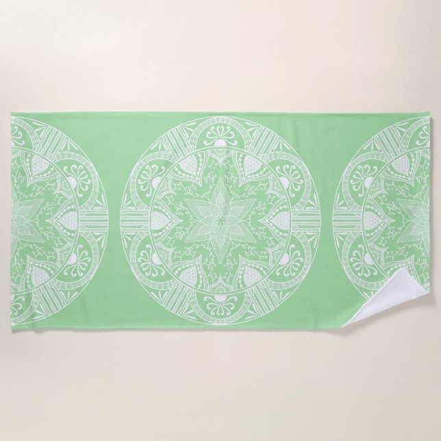 Seafoam Mandala Beach Towel (Front)