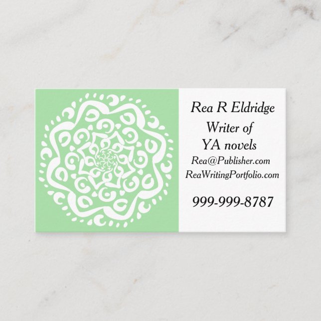 Seafoam Mandala Business Card (Front)