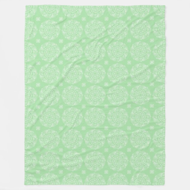 Seafoam Mandala Fleece Blanket (Front)