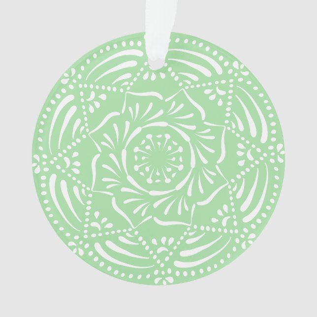 Seafoam Mandala Ornament (Front)
