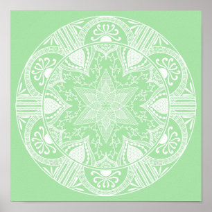 Seafoam Mandala Poster