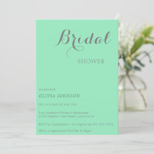 SEAFOAM Minimal Bridal Shower Invitation