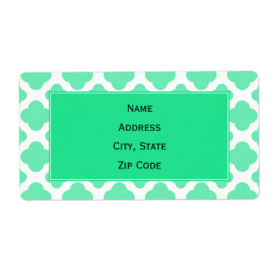 Seafoam Mint Green Quatrefoil Pattern