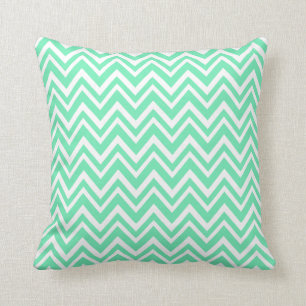 Seafoam Mint Green Zigzgag Pattern Cushion