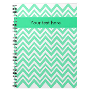Seafoam Mint Green Zigzgag Pattern Spiral Notebook