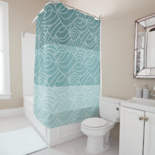 Seafoam Ocean Waves Shower Curtain