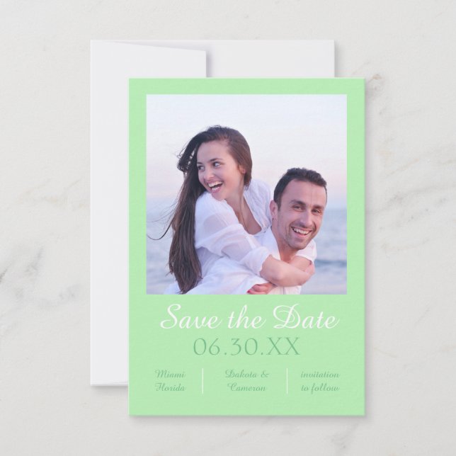 Seafoam Photo Vertical - 3x5 Save the Date (Front)
