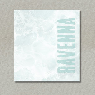 Seafoam Silver Opacity Elegant Custom Script Name Notepad