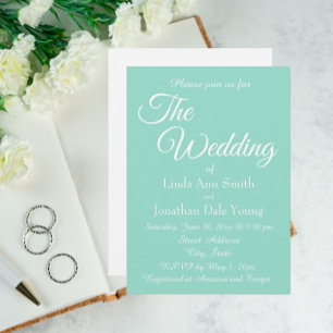 Seafoam Simple Style Wedding Invitation