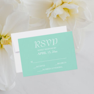 Seafoam Simple Style Wedding RSVP Card