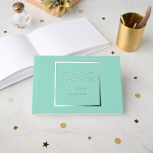 Seafoam Simple Stylised Lettering Bridal Shower Guest Book