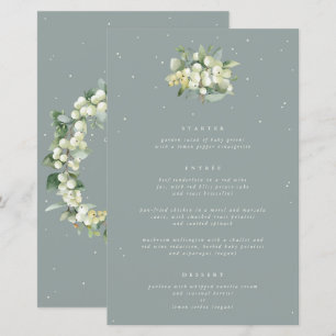 Seafoam Snowberry+Eucalyptus 3 Course Wedding Menu