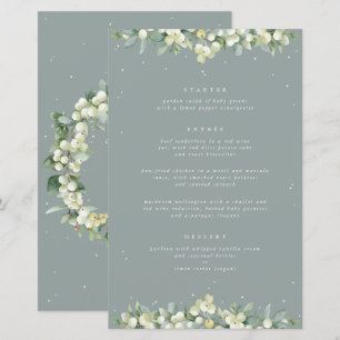Seafoam Snowberry+Eucalyptus 3 Course Wedding Menu
