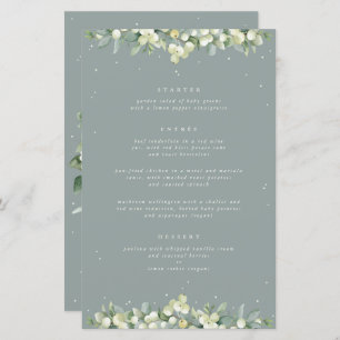 Seafoam Snowberry+Eucalyptus 3 Course Wedding Menu