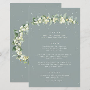 Seafoam Snowberry+Eucalyptus 3 Course Wedding Menu