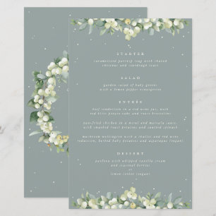 Seafoam Snowberry+Eucalyptus 4 Course Wedding Menu