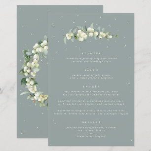 Seafoam Snowberry+Eucalyptus 4 Course Wedding Menu