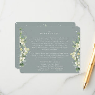 Seafoam Snowberry+Eucalyptus Edged Directions Enclosure Card