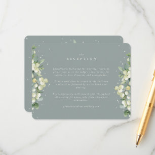 Seafoam Snowberry+Eucalyptus Edged Reception Enclosure Card