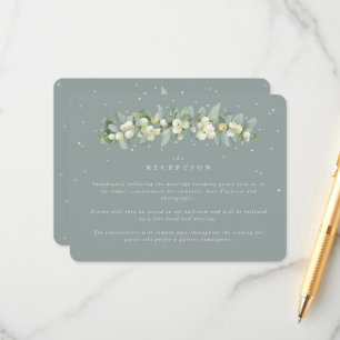 Seafoam Snowberry+Eucalyptus Garland Reception Enclosure Card