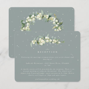 Seafoam Snowberry+Eucalyptus Wedding Reception Enclosure Card