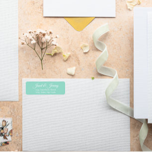 Seafoam Stylised Name Wedding Return Address