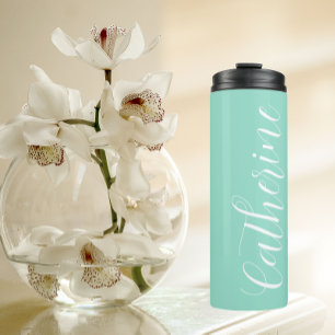 Seafoam Stylised Wedding Bridesmaid Thermal Tumbler