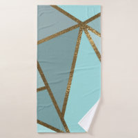 Seafoam Turquoise Green Blue & Bronze Geometric