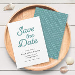 Seafoam Waves Save the Date Card<br><div class="desc">Seafoam Waves Save the Date card has seafoam green waves pattern back side. Personalise it by replacing the placeholder text. For more options such as to change the font and it's size/colour or the spacing between letters click the "Customise" button. *Please note that the Zazzle Watermark that appears in the...</div>